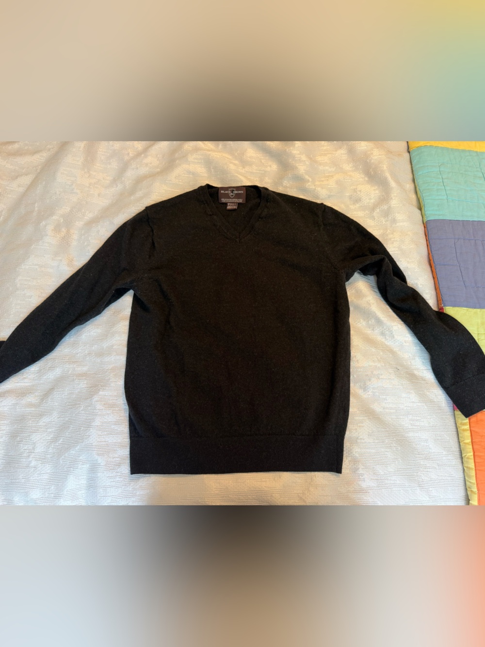 Black Brown 1826 Men's Black V-Neck Sweater - Classic Knit